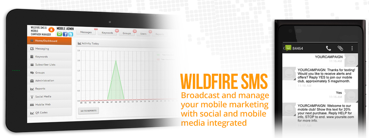 Wildfire SMS - Broadcast and manage your mobile marketing with social and mobile media integrated
